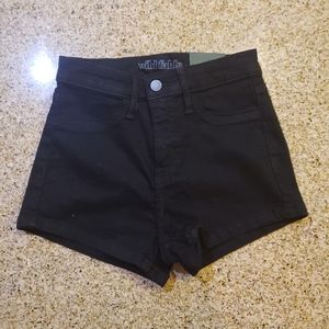 Womens High Rise Black Denim shorts